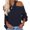 Navy, variant on Women's Solid Color Sexy Off Shoulder Loose Knit Sweater Top for Fall Winter Evening Events,Army Green,L