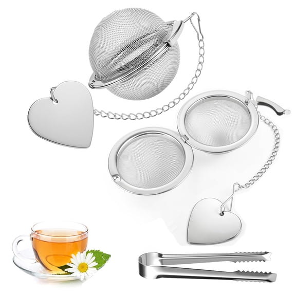 Tea Infuser for Loose Leaf Tea 2 Pack – 304 Stainless Steel Tea Strainer Ball with Bonus Tea Scoop Clip – Extra Fine Mesh, Rustproof, Easy to Clean