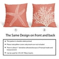 thumbnail image 5 of Coastal Coral Throw Pillow Covers 20x20 Inch Set of 2 Starfish Beach Nautical Pillow Covers Summer Farmhouse Pillowscase Linen Square Cushion Covers for Sofa Couch Bedroom Living Room Home Decoration, 5 of 6
