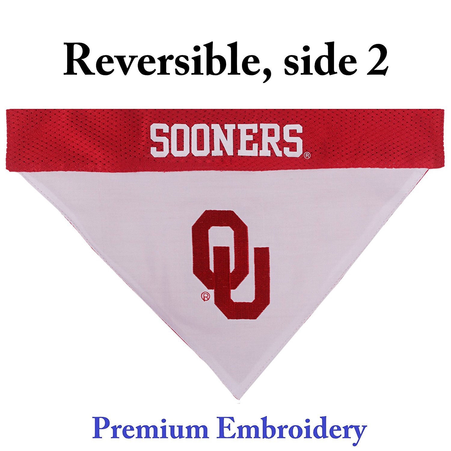 Pets First Collegiate Oklahoma Sooners Reversible Bandana - Home & Away Mesh & Premium Embroidery for DOGS & CATS