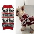 thumbnail image 4 of Pet Clothes Snowflake Deer Pattern All-match Good Elasticity Knitted Pet Dog Sweater Outfit for Christmas, 4 of 8