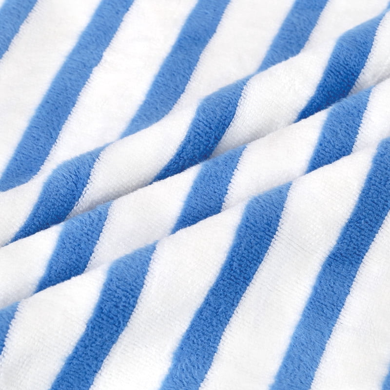 JML Large Stripe Bath Towel Set 4 Pack, 30"x60", Stripe Pink & Blue, 400GSM, Soft, Absorbent, Microfiber Towel Quick Drying, Lint-free, No Fading