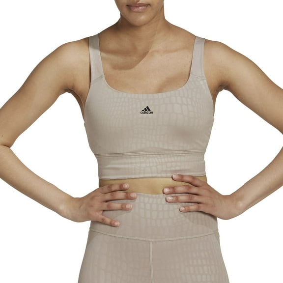 adidas Women's Powerimpact Training Medium-Support Longline Bra (Vapour Grey, L (A-C))