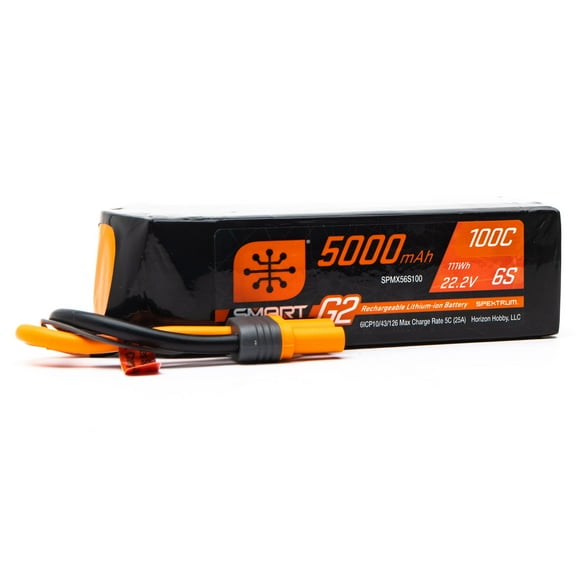 Spektrum Accessories 5000mAh 6S 22.2V Smart G2 LiPo 100C IC5 SPMX56S100 Airplane Batteries