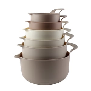 Cook with Color 6-Piece Silicone Mixing Bowl Set with Measurements