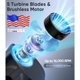 thumbnail image 2 of Ventilador de cintura portátil Tedajo AI, batería de 6 velocidades, 16000 RPM, 40 H, 2 of 8