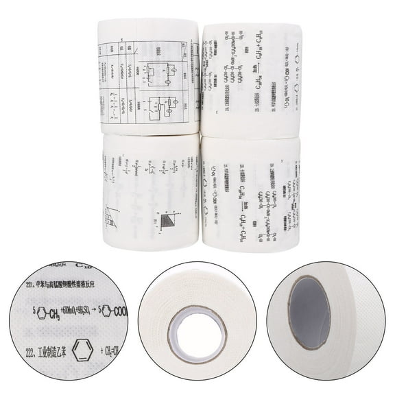 4 Rolls Chemical Physics Formula Printed Toilet Tissue Funny Toilet Tissue