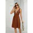 thumbnail image 6 of XCHQRTI Lace Stitching V Neck Dresses Womens 2024 Trendy Tunic Casual Dress with Pocket, 6 of 8