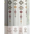 thumbnail image 5 of Vintage Southwest Sheer Curtains 45 inches Long 2 Panels Set Brown Boho Geometric Tribal Style Tiers Sheers Rod Pocket Small Window Short Curtains for Kitchen Cafe, Each 52" W x 45" L, 5 of 7