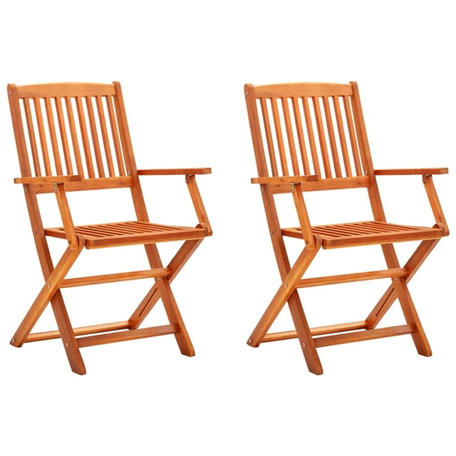 Charmma Folding Garden Chairs 2 pcs Solid Eucalyptus Wood