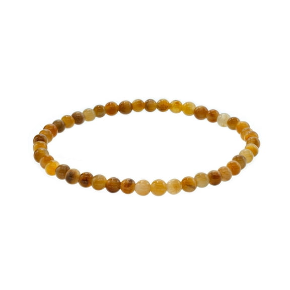 LTC Designs 4mm Round Golden Tiger's Eye Stretch Bracelet, 7" for Women, Men, and Young Adults Protection Stone