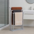 thumbnail image 2 of Freestanding Towel Rack Three Bars Tempered White Glass Base, 2 of 8