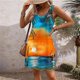 thumbnail image 4 of Vestido de Playa de Mujer para las Imágenes de la Moda de Verano de Bolsillo de Impresión sin Mangas Vestido de Cuello en V, Poliéster, 4 of 7