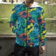 thumbnail image 3 of Sudadera con capucha y cremallera con diseño de dinosaurio y grafiti punk para hombre y mujer, sudadera con capucha y cremallera con estampado 3D, ropa de calle de moda, abrigos, 3 of 5