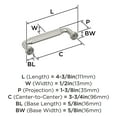 thumbnail image 5 of Amerock Cowrie 3-3/4 inch (96mm) Center-to-Center Satin Nickel Cabinet Pull, 5 of 6