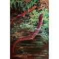 thumbnail image 2 of Anonymous 11x14 Black Ornate Wood Framed Double Matted Museum Art Print Titled: Purple Salamander and Red Salamander (1929-1932), 2 of 5