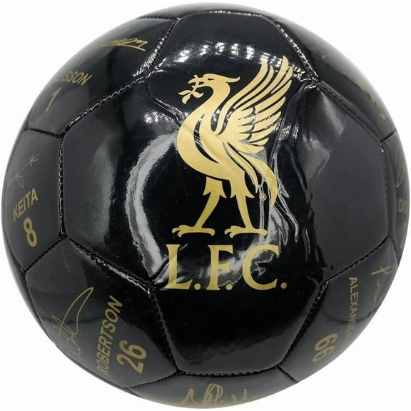 Icon Sports Liverpool Soccer Ball Official Size 4 - Black with Siginatures