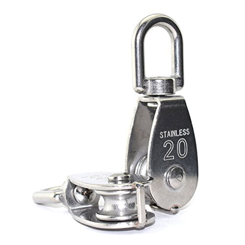 Lind Kitchen 2PCS Lifting Single Pulley Stainless Steel Heavy Duty Single  Wheel Swivel Lifting Rope Pulley Block M20 - Walmart.com