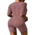 thumbnail image 3 of Ensemble Hauts Col Rond et Shorts de Cycliste pour Femmes avec Manches Courtes, 3 of 5