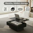 thumbnail image 2 of Noble House Leigh 38.6" Fluted Lift-Top Coffee Table with Adjustable Height, Hidden Storage, for Living Room, Black, 2 of 14