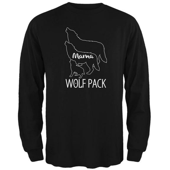 Wolf Pack Mama Mom Mother Mens Long Sleeve T Shirt Black 3X-LG