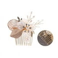 thumbnail image 5 of Ruanlalo Fashion Wedding Bridal Rhinestone Faux Pearls Hollow Hairpin Leaf Hair Clip Comb Rose Gold, 5 of 5
