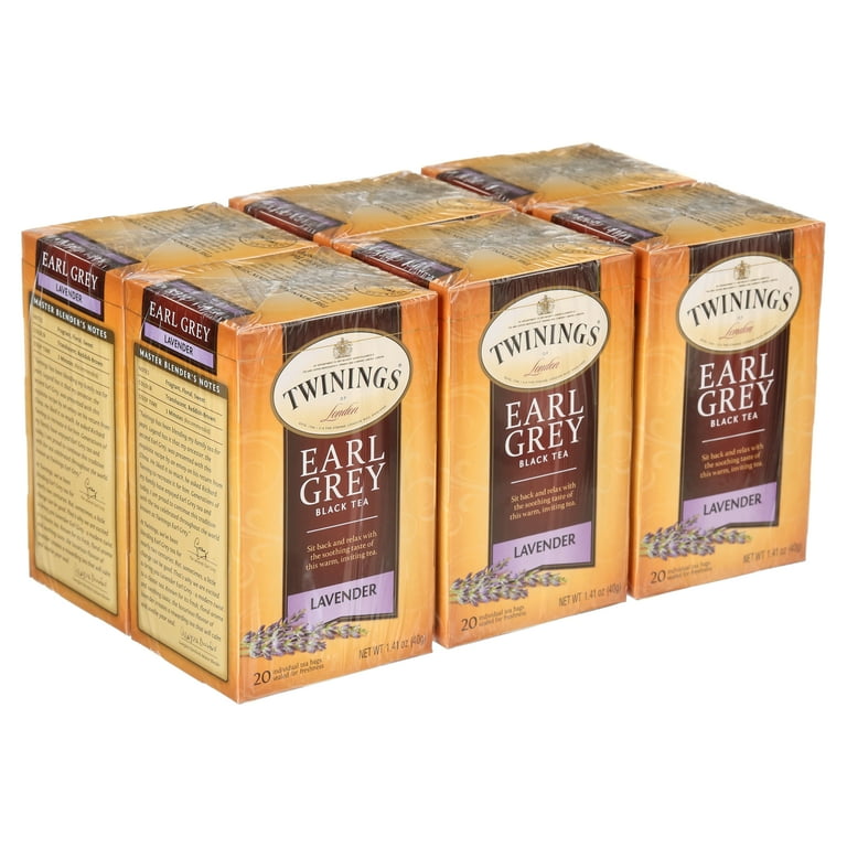 Twinings Earl Grey with Lavendar Black Tea Bags, (6) 20 Count