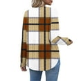 thumbnail image 6 of Ashirexll Womens Long Sleeve Shirts Casual Winter Tops Plaid Button Down V-Neck Pullover Blouse Loose, 6 of 7