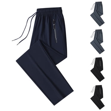 Swuxness Men's and Big Men's Sweatpants Fashion Breathable Jogger Athletic Jogger Pants with Drawstring Waist Pockets Stretchy Trousers Black, XXXL