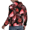 thumbnail image 6 of Sikiie Ladybugs and Red Hearts Men's Hoodie, Essentials Hoodie, Sweatshirt, Pullover Hooded Sweatshirt for Men-Small, 6 of 7