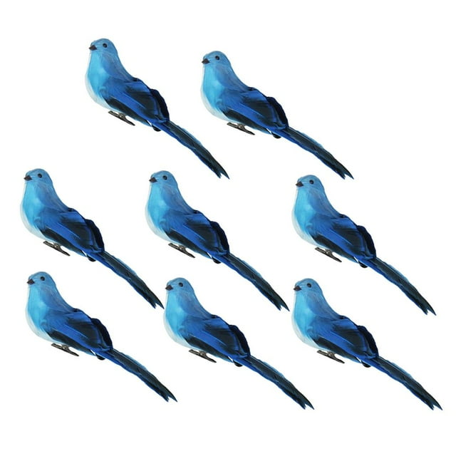 Decoración de Aves de Espuma Artificial Azul 8pcs Hogar, Jardín, Patio, , Soporte para fotografía