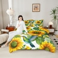 thumbnail image 4 of Homewish Hummingbird Animal Bedding Comforter Set 2pcs for Teens Boys Girls,Floral Sunflower Flower Twin Comforter Sets Microfiber,Green Yellow Breathable Bedding Set,Lightweight Room Decor, 4 of 8