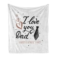 thumbnail image 1 of Father's Day Soft Flannel Fleece Throw Blanket, I Love You Dad with a Tie and Polka Dots Drawn by Hand, Cozy Plush for Indoor and Outdoor Use, 60" x 80", Pale Rust Charcoal Grey, by Ambesonne, 1 of 5