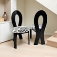 thumbnail image 3 of Ciphrias Dining Chairs Set of 2, Solid Wood Ribbon Back Upholstered Fabric Seat, Black White for Dining Room, 3 of 8