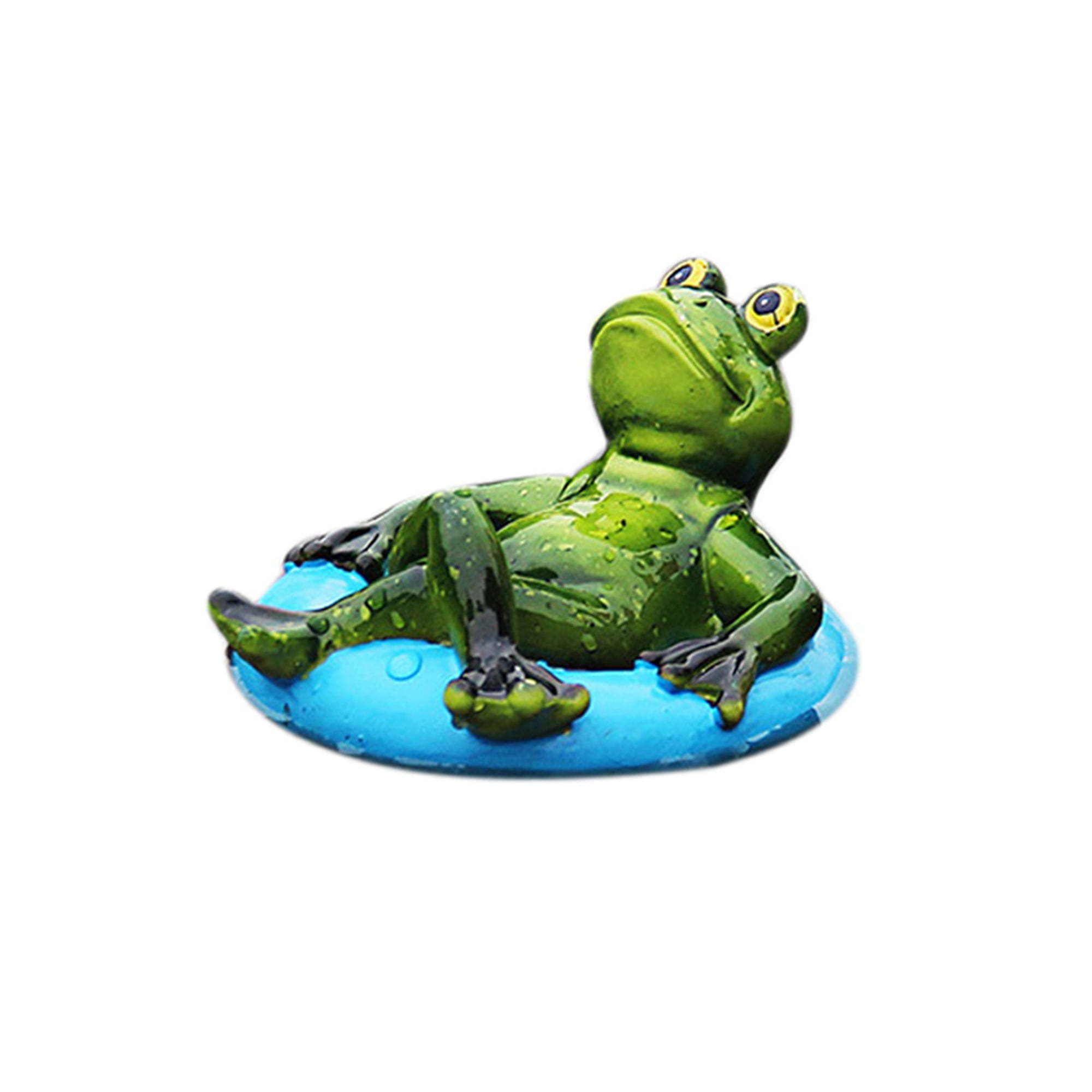 Outdoor Frog Garden Pond Decorations Statues, Funny Resin Boating Frog Sculpture Ornaments for