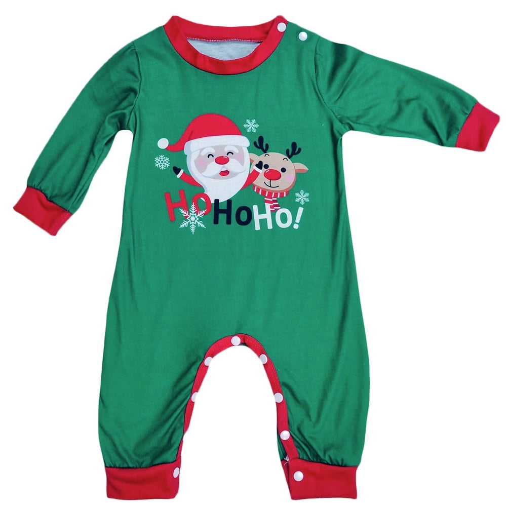 SYNPOS Family Matching Pajamas Set Christmas Santa Claus Long Sleeve