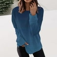 thumbnail image 2 of Womens Warm Basic Sweatshirt with Pockets Lapel Half Zip Up Casual Pullover Tops for Leggings Dark Blue XXL, 2 of 5