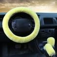 thumbnail image 1 of 3Pcs/Set Fluffy Thick Auto Car Steering Wheel Plush Cover Soft Wool Winter, 1 of 4