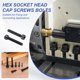 thumbnail image 5 of Uxcell 10 Pcs M5 x 30 mm Tornillos de cabeza hexagonal de acero al carbono de grado 12.9 Tornillos de accionamiento de socket con óxido negro con roscas completas, 5 of 7