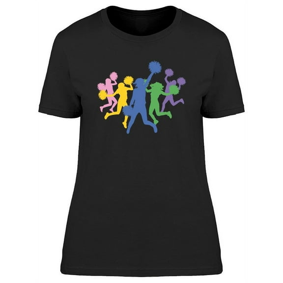 Colorful Jumping Cheerleaders T-Shirt Women -Image by Shutterstock, Female Medium