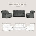 thumbnail image 6 of Ellesophas 3 Piece Fabric Manual Reclining Living Room Sofa Set, Sofa, Loveseat and Chair, 6 of 7