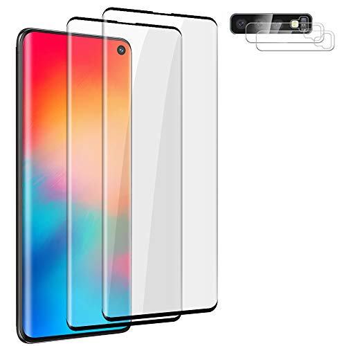 2 2 Pack Galaxy S10 Screen Protector And Lens Protector Fingerprint Recognition 3d Touch No Bubbles 9h Hardness Tempered Glass Screen Protector For Samsung Galaxy S10 6 1 Walmart Com Walmart Com
