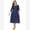 Dark Blue, variant on Womens Plus Size Floral Lace Dresses 3/4 Sleeve Summer Wedding Guest Dress Formal Cocktail Swing Midi Dress with Pockets