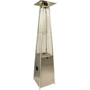 Glass Tube Replacement for 4-Sided Tall Flame Patio Heaters - Quartz Glass Tube Replacement (2 Piece) with Support Ring