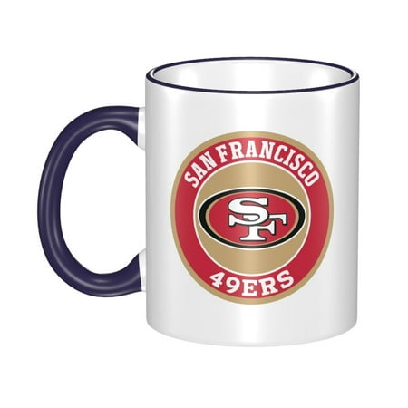 

San_Francisco_49ers 11 Oz Originality Coffee Mugs Large Water Mugs With Handle Porcelain Coffee Cup Thank You Gifts For Mom Dad And Friends Navy Blue