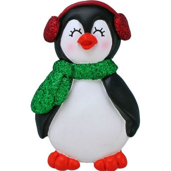 Penguin in Earmuffs Girl Ornament
