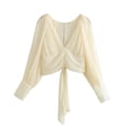 thumbnail image 7 of new autumn women's bow-decorated small pleated top 7969231 + pleated long skirt-skirt-XS, 7 of 7