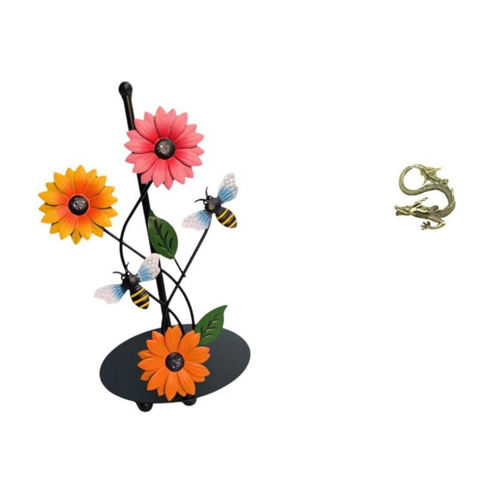 Fiocias Toilet Paper Holder Paper Towel Holder Countertop Brass Chinese Sculpture Iron Stand Desktop Miniature Ornament Suitable for Kitchen Dining Table Offi