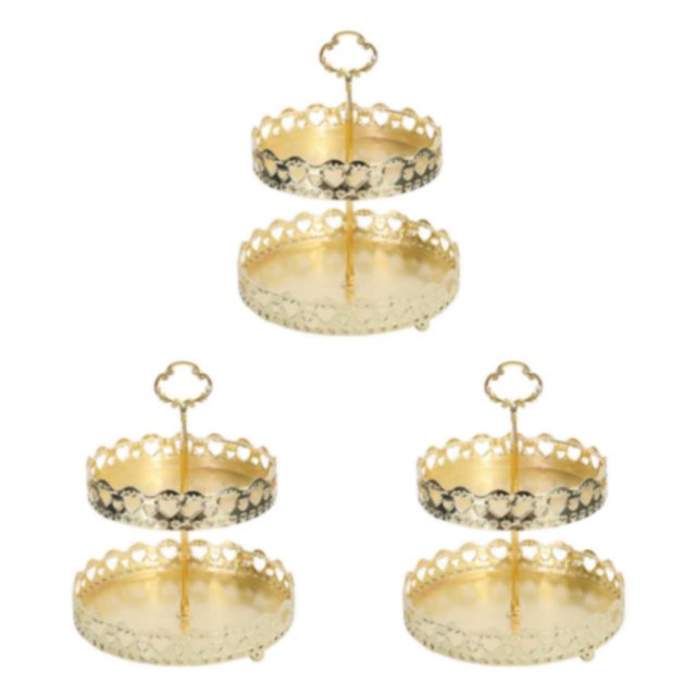 Transemion Stylish Nordic Texture Storage Tray for Double Fruit Snacks Love Height 25cm 3Set