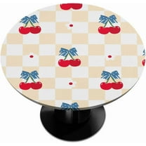 muroi Plant Cherry Style Round Elastic Tablecloth Outdoor Table Cloth Fitted Tables Cover for Picnic Patio Dining Party Indoor 36" - 42"